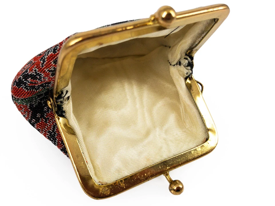 Monedero de tela Obi brocado de seda japonés pequeño de colección: años 70 sin usar: 20 de mayo al año Foto 3 de 3