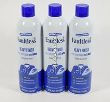 3 Faultless HEAVY FINISH Ironing Spray Starch 20oz can 01/2027 Odor Neutralizing