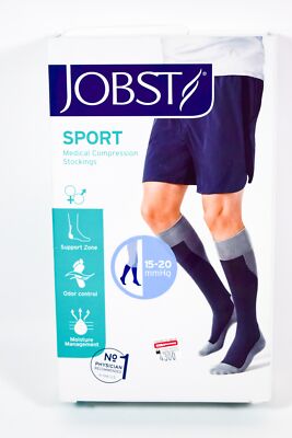 Jobst SPORT Medical Compression Knee Length Socks 15-20 mmHg LARGE GREY