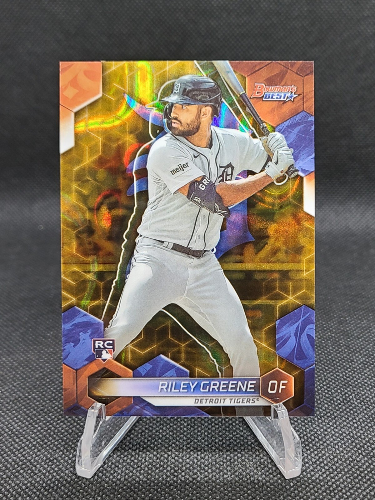 2023 Bowman's Best Riley Greene RC Gold Lava Refractor /75 - Detroit Tigers