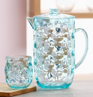 QG Acrylic Plastic 3-Piece set. 14 oz Tumbler x 2 & 80 oz Pitcher x 1 Light  Blue | eBay