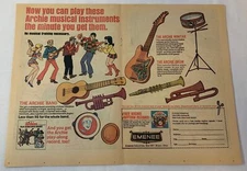 1970 two page Emenee toy musical instruments ad ~ THE ARCHIES