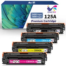 4 PK Black Color Toner CB540A - CB543A 125A Set For HP Laserjet CP1515n CP1518ni