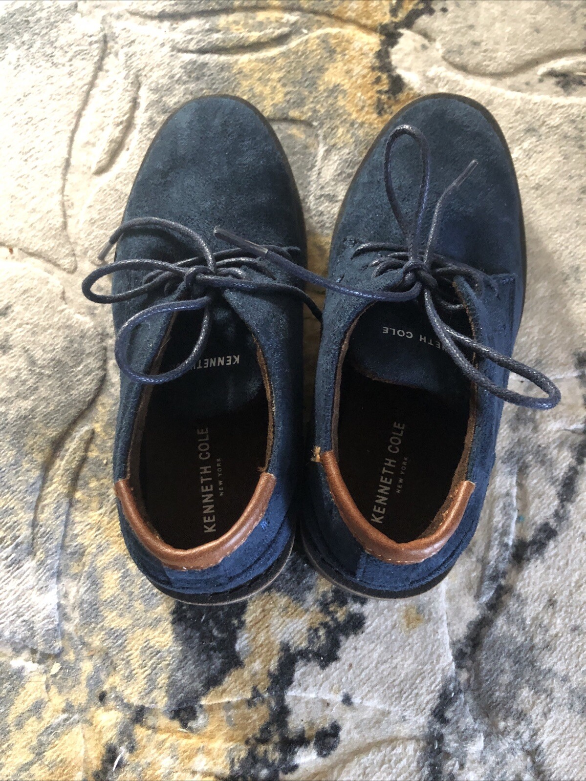 SAOLA Oxford Kenneth Cole Reaction ragazzo stringato blu navy morbida pelle scamosciata taglia US 12
