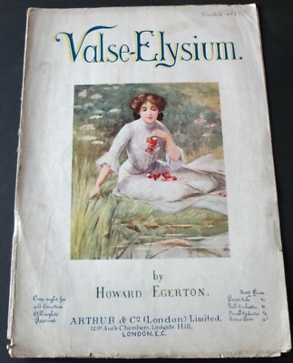 HOWARD EGERTON VALSE-ELYSIUM PIANO SOLO NOTEN (1800er) ENGLAND