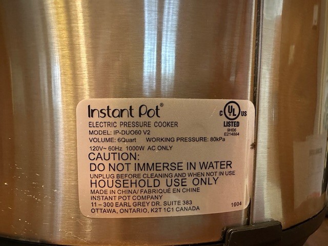 Instant Pot IP Duo 7-in1 multifunction electric pressure cooker 6 quart