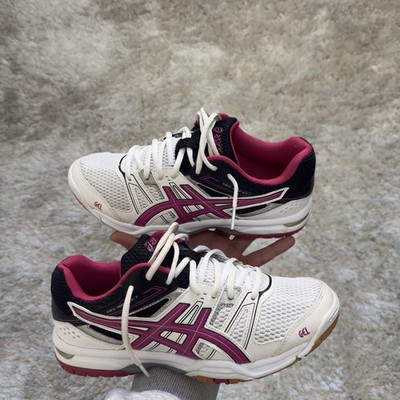 ASICS Gel Rocket 7 HallenschuheVolleyballschuhe Weiß Pink Damen Größe 39,5