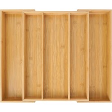 Besteckkasten Bambus Küche Organizer Schublade Holz ausziehbar 5 Fächer