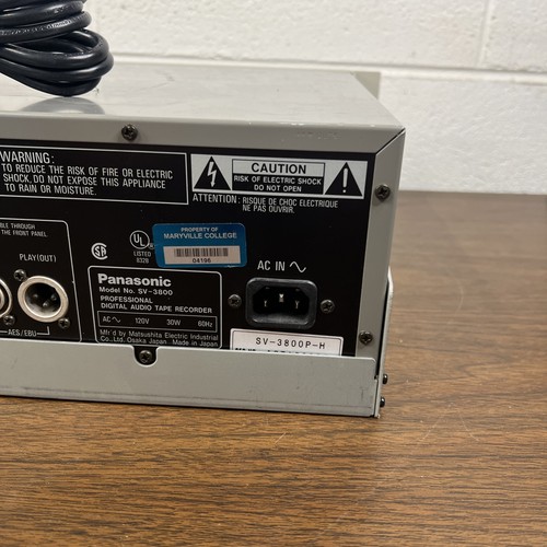 Panasonic SV-3800 Pro DAT Digital Audio Tape Player 687 Hours FOR PARTS - READ! - Picture 12 of 12
