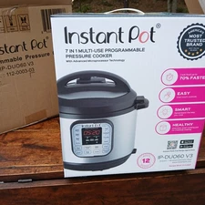 Instant Pot IP-DUO60 V3 7 In 1 Pressure Cooker NEW In Box