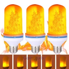 LED Flicker Flame Light Bulbs 4 Modes Simulated Nature Fire Effect Lamp Decor