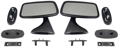 Pair of Tex Style Black Exterior Door Mirrors Classic Mini Ford MG MGB Triumph