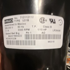 Fasco U21B Electric Motor 1/15 HP 208-230V 33...