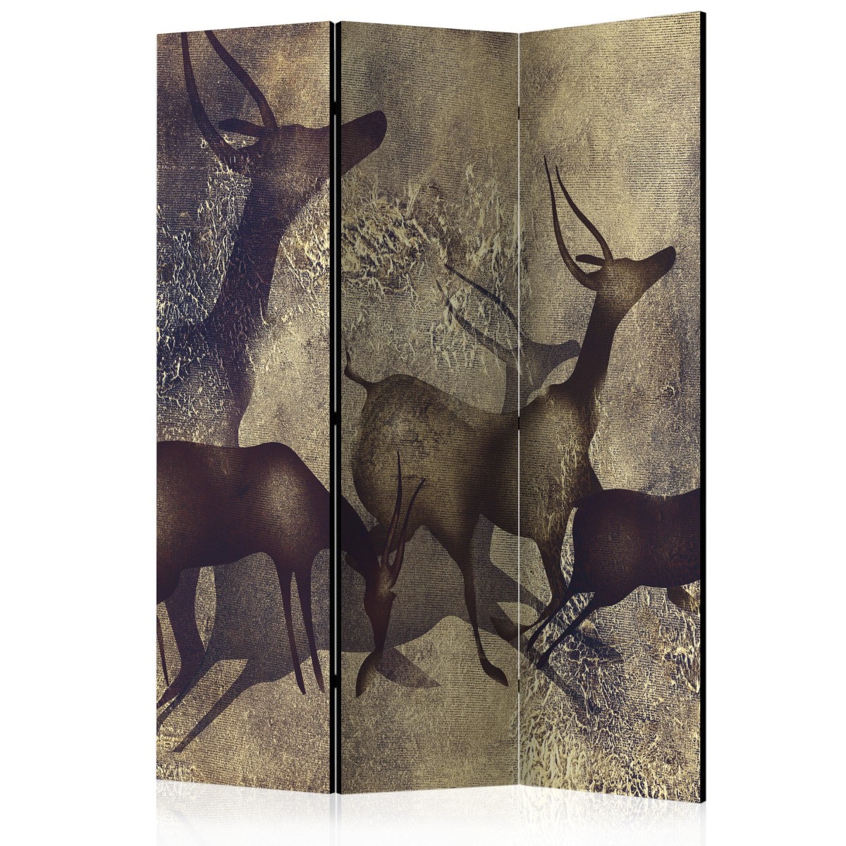 Paravent 3 volets Antelopes déco nature pour salon et chambre parentale