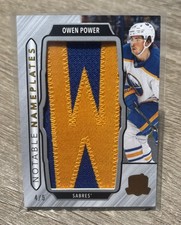 2024-25 UD The Cup- Owen Power- Notable Nameplates GAME USED /5 - Buffalo Sabers
