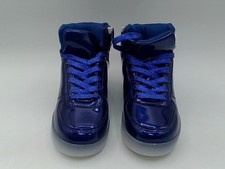 Unisex Azul Luz LED Zapatos, Moda Zapatillas LED Alta USB Recargables