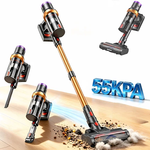 Cordless Vacuum Cleaner 55KPA Suction 55mins Stick Wooden Hardwood Floor Carpet deal from eBay