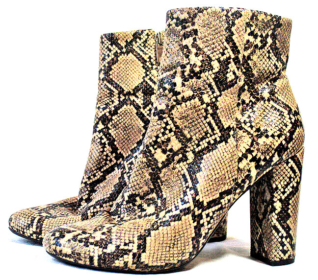Faux Python Snake Skin Neiman Marcus  Block High … - image 1