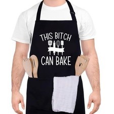 Funny apron for men Adjustable Waterproof with Pockets for Cooking Baking BBQ...
