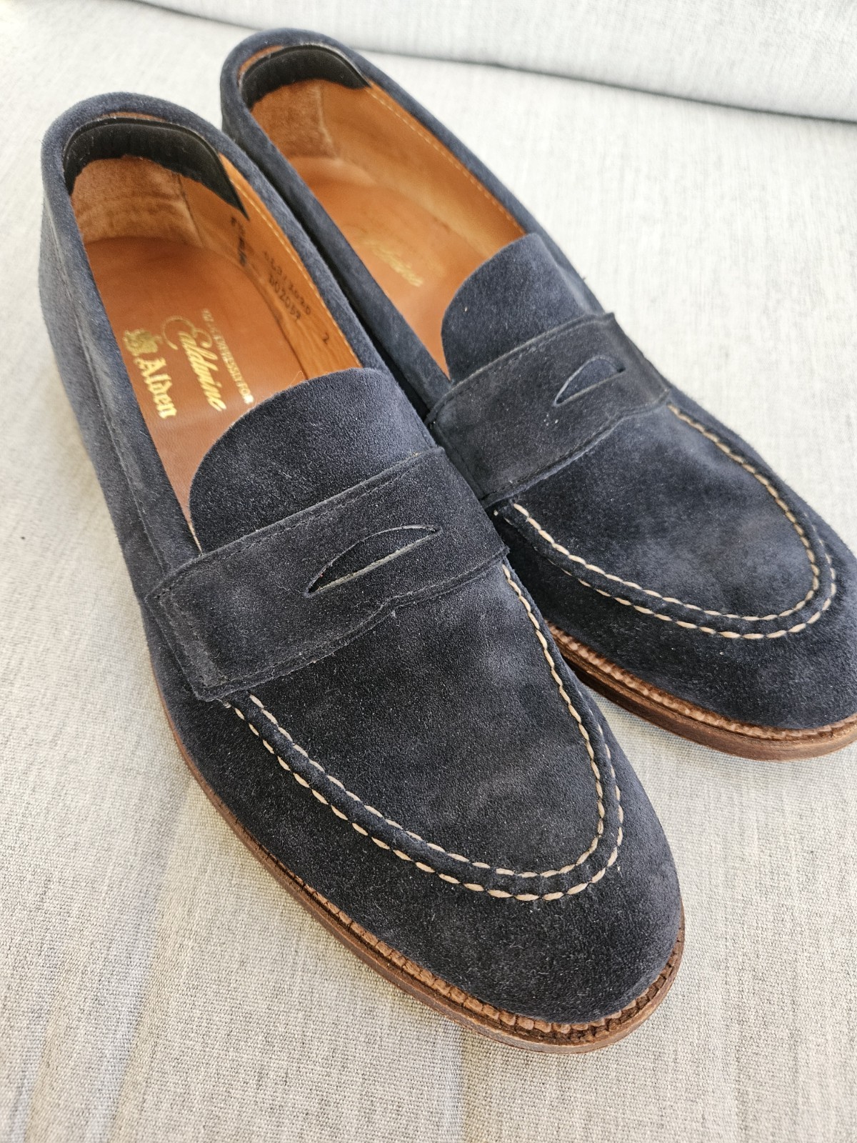 Alden D0205F Navy Suede LHS / Penny Loafer