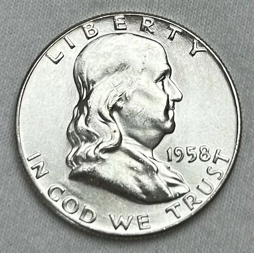 1958 P FRANKLIN HALF DOLLAR BU (90% SILVER)