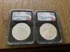 2021 SILVER EAGLE T-1 & T-2 MS70 LAST & FIRST DAY OF PRODUCTION SIGNED LABELS