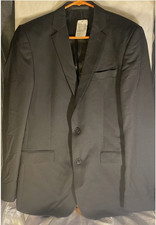 Versace Collection Two Button Wool Suit Jacket BLACK Mens Size IT 48 US 38 NEW