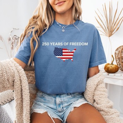 250 Years of Freedom Shirt USA Anniversary Tee, American 250 Celebration Shirt