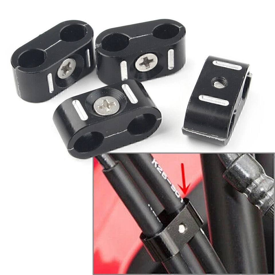 4x Brake Line Throttle Cable Wire line Clips Holder Clamp For Harley 1984-UP - Изображение 2 из 4