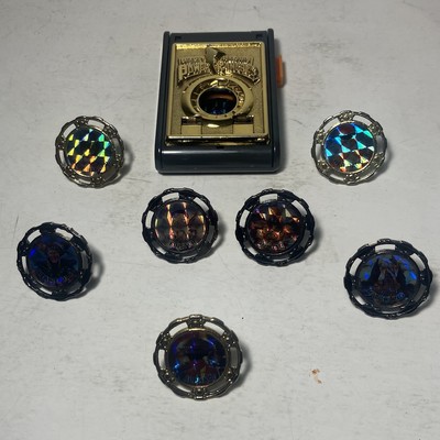 Vintage Rare Bandai 1993 Mighty Morphin Power Rangers Spin Fighters & 8 Spinners