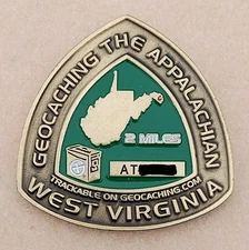 Appalachian Trail Geocoin - West Virginia - Antique Bronze - NOT Activated
