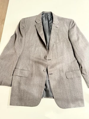Brioni Pure Cashmere Gray Herringbone Men's Blazer Single-Breasted Two-Button