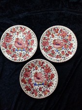 Deruta Keramik „Gallo Rosso“ – 3er Set handbemalte Teller (20 cm)