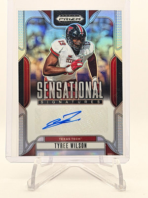 Panini 2025 Prizm Draft Picks Tyree Wilson SS-TYW Auto Sensational Green