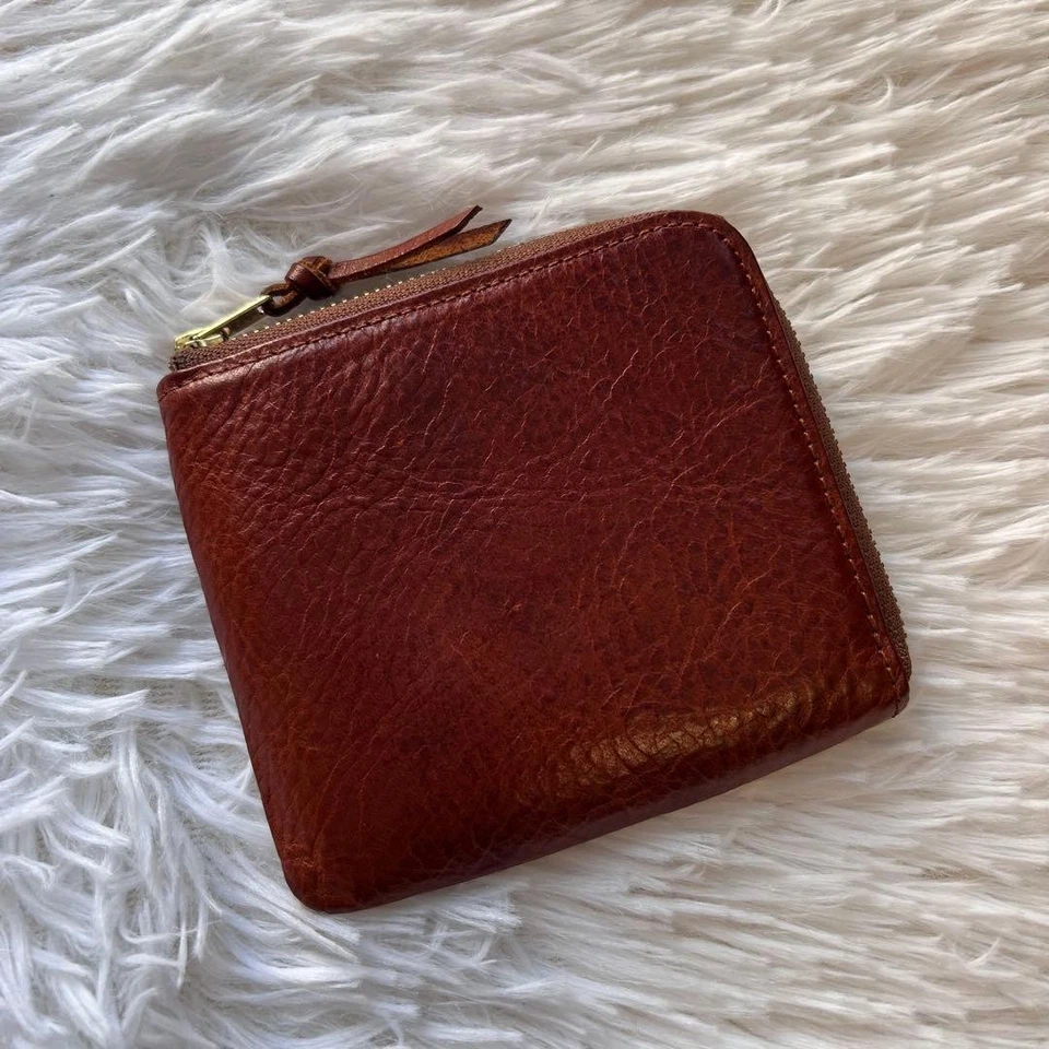 Cartera de cuero marrón con cremallera en forma de L fragmento Porter Foto 2 de 4