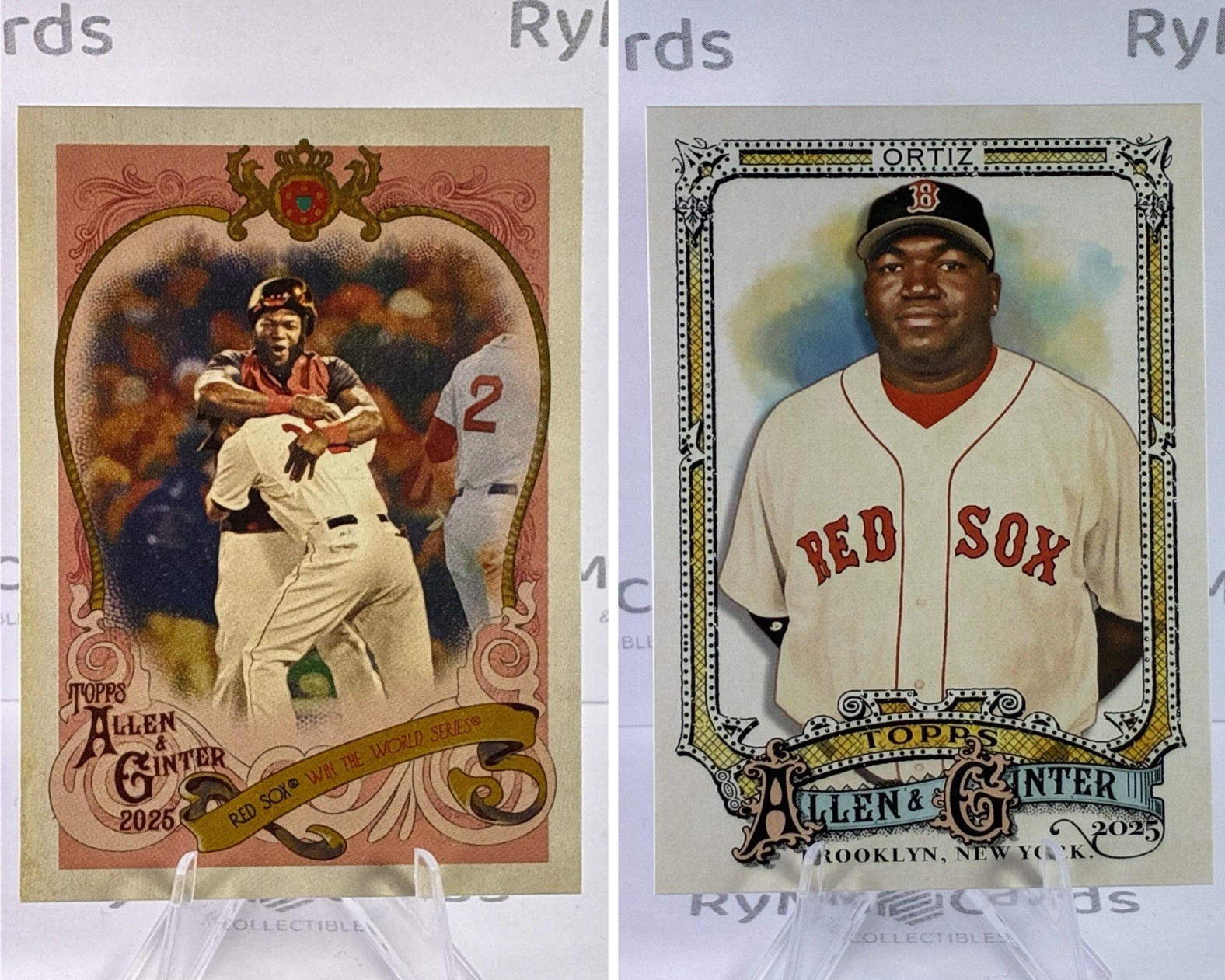 David Ortiz Lot 2025 Topps Allen & Ginter #53 Base & #SV-8 Sweet Victory Red Sox