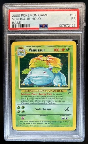 2000 Pokemon Set 2 Venusaur Holo #18/130 PSA 1