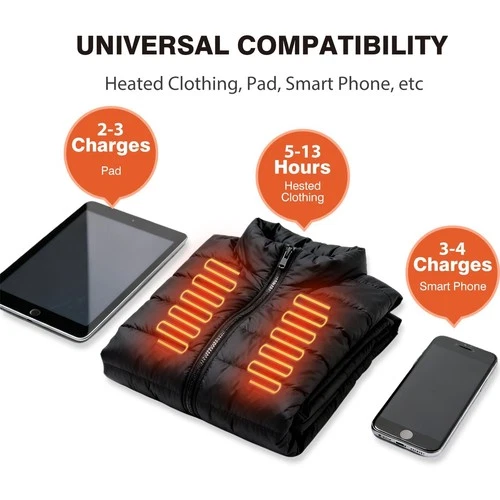 20000mAh Heated Vest Jacket Battery Pack Power Bank for Heated Clothing Men Wome image 8