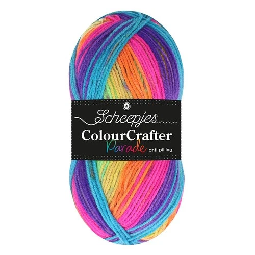 Scheepjes Colour Crafter Parade Acrylic Yarn, 100g, 611 11 cm, 611 Neon Dream - product listing photo