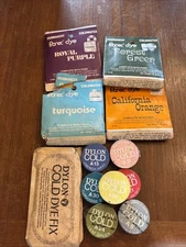 Cold Water Dye Vtg Dylon And Fibrec 11 Dyes Plus Dylon Fixative