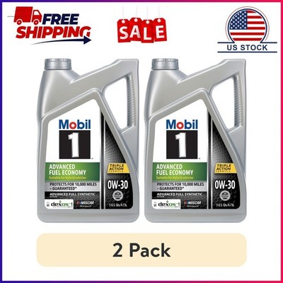 (2 pack) Mobil 1 Advanced Fuel Economy Full Synthetic Motor Oil 0W-30, 5 Quart