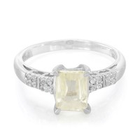 Cavill Ring 1,66Ct Kanariengelber Kunzit Sterlingsilber Platin Zirkon