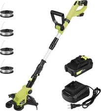 KITLUCK 20V Cordless Grass Trimmer, Electric Lawn Mower Weed Cutter Green 