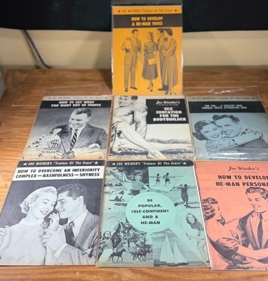 Joe Weider's trainer to the stars 8 books lot,  1959 SEE DESCRIPTION BELOW