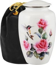 Pink Rose Humming Bird Adult Cremation Urns for Human Ashes - Decorative Urn