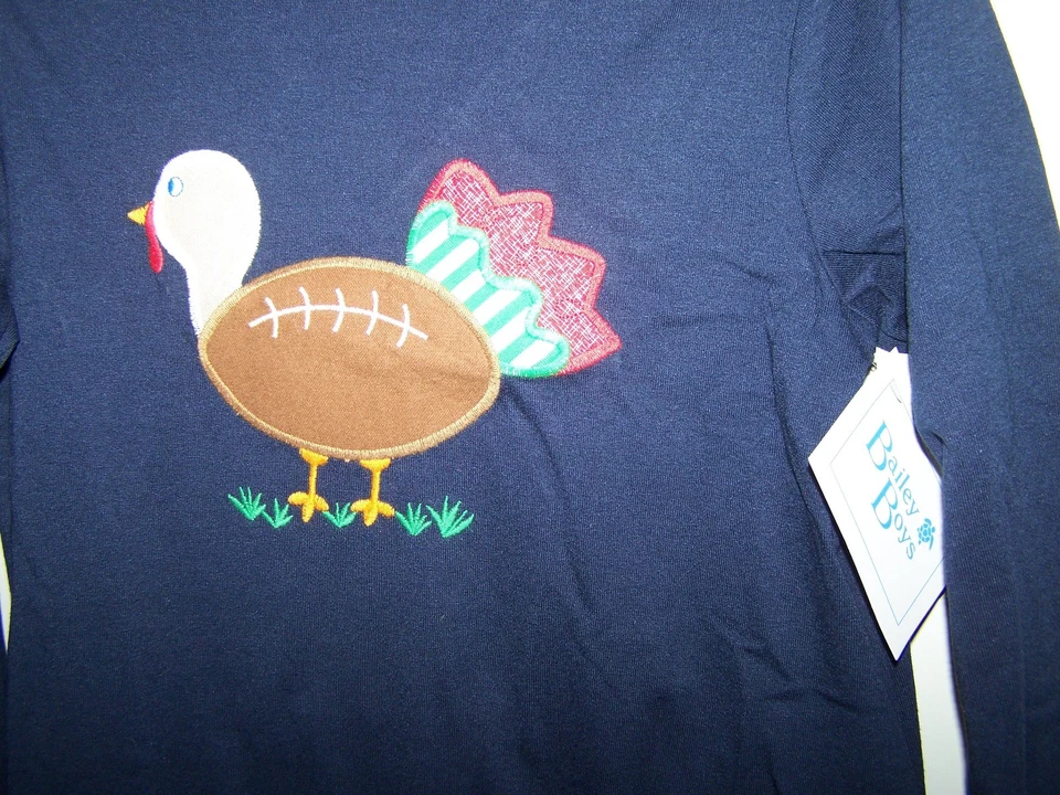 Bailey Boys Boutique Niña Pantalón Conjunto Talla 10 Azul Marino Verde Rayas Pavo Fútbol Nuevo con Etiquetas Foto 4 de 4