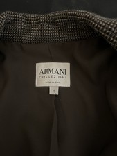 Armani Collezioni Womens Gray Tweed Wool Blaz...