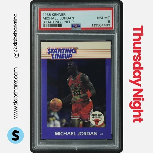 1988 KENNER STARTING LINEUP CARDS MICHAEL JORDAN PSA 8