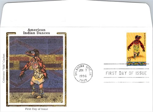 S07-8489, AMERICAN INDIAN DANCES: RAVEN DANCE, COLORANO SILK FDC