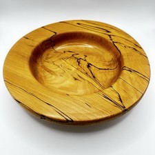 Spalted Beach Wooden Bowl Decorative 23.5cm Diameter Hand Crafted
